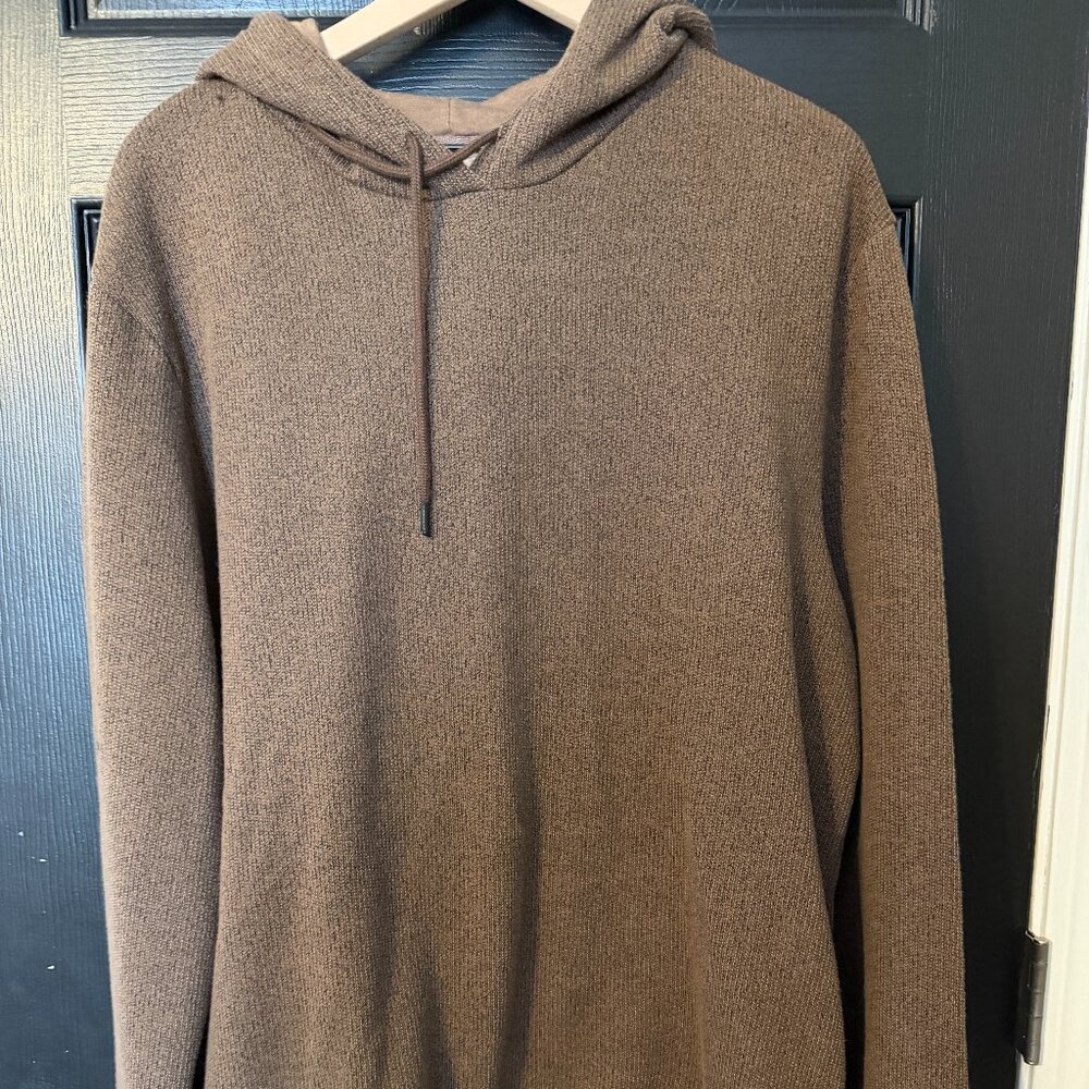 Mens Goodfellow Casual Sweater Sweatshirt with Hood Beige Tan Brown Extra Large